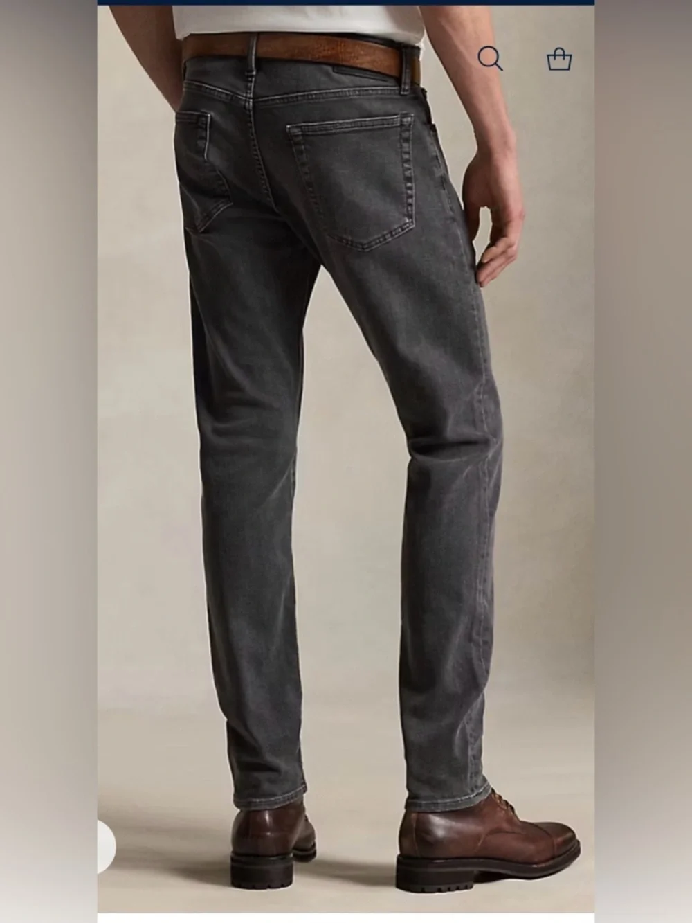 Polo by Ralph Lauren Parkside Active Taper Stretch Jeans in Dark‎ Charcoal